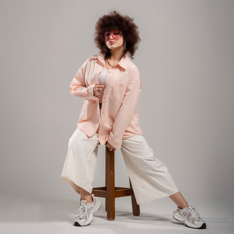 شومیز زنانه ساده کتان کاغذی نازک کد SHOM39 | گلدوزی ظریف و خنک - Image 2