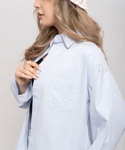 شومیز کوتاه زنانه کتان گلدوزی قلب کد SHOM27 - Image 6
