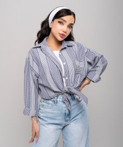 Alternative view of شومیز زنانه نخی پفکی کوتاه و خنک کد SHOM31