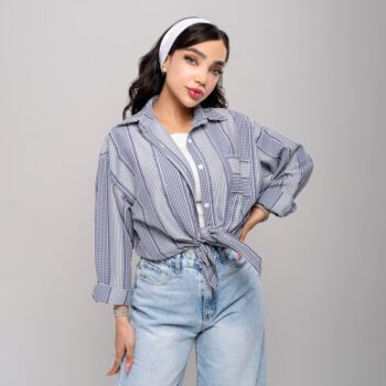Alternative view of شومیز زنانه نخی پفکی کوتاه و خنک کد SHOM31