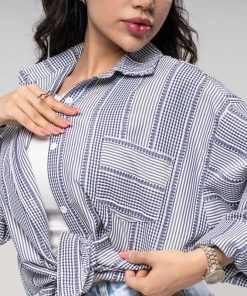 شومیز زنانه نخی پفکی کوتاه و خنک کد SHOM31 - Image 3