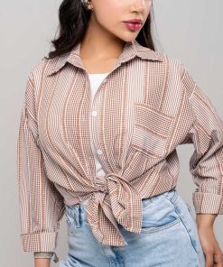شومیز زنانه نخی پفکی کوتاه و خنک کد SHOM31 - Image 6
