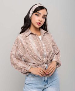 شومیز زنانه نخی پفکی کوتاه و خنک کد SHOM31