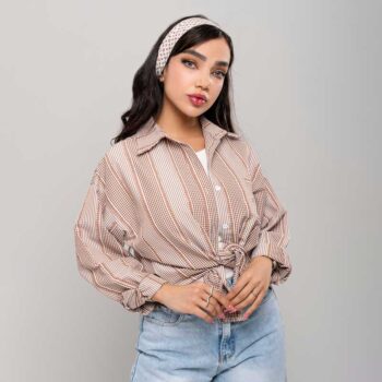 شومیز زنانه نخی پفکی کوتاه و خنک کد SHOM31