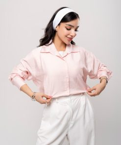 شومیز زنانه پری ساده آستین بلند خنک کد SHOM32 - Image 7