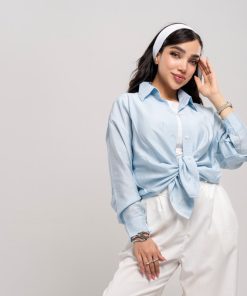 شومیز زنانه پری ساده آستین بلند خنک کد SHOM32 - Image 8