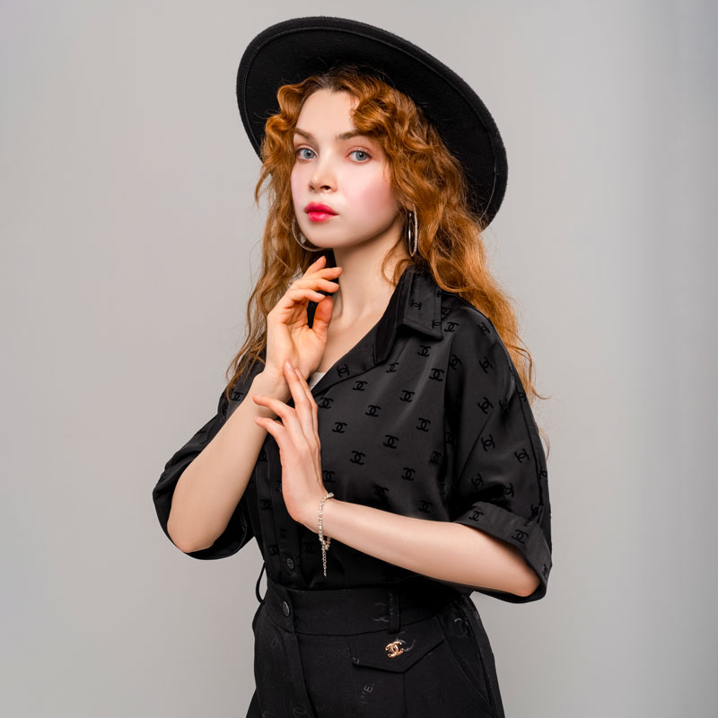 ست شومیز و شلوار باکسی زنانه کد SE40 | رنگ مشکی، استایل مدرن - Image 4