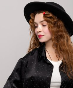 شومیز باکسی و شلوار پارچهای زنانه کد SE39 | رنگ مشکی فریسایز شیک - Image 5