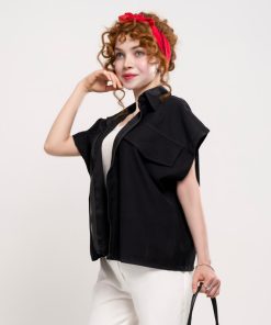 وست زنانه زیپی سیلک وارداتی کد T251 | استایل اسپرت کوتاه - Image 6