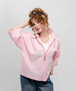تیشرت باکسی زنانه مدل زیپدار کد T250 | لینن درجه یک - Image 6
