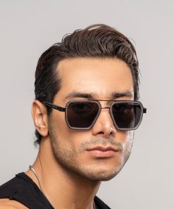 عینک مردانه مدل آرمانی کد EYN35 | فریم فلزی با لنز پلاریزه و UV400