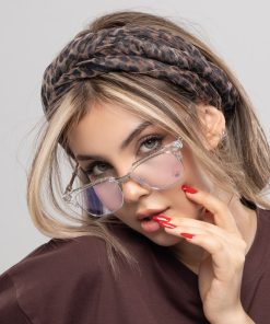 عینک کروم هارتز یونیسکس کد EYN54 | عینک طبی مربعی فریم لس سفید و کروم