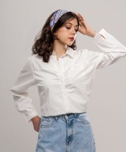 شومیز زنانه ساده جیبدار کد SHOM45 | شومیز کتان نخی خنک و بلند - Image 3