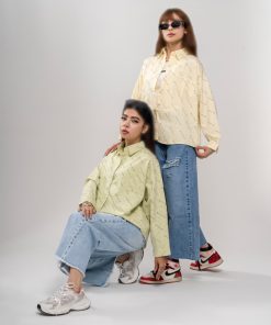 شومیز بلند زنانه مدل بالنسیاگا کد SHOM42 | کتان کاغذی طرحدار خنک - Image 3