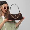 کیف مخمل شکلاتی زنانه مدل قایقی کد KIFZ33