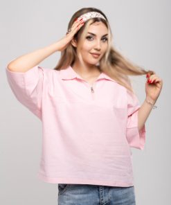 شومیشرت نیم زیپ زنانه کد T266 | پارچه لینن بدون آبرفت - Image 7