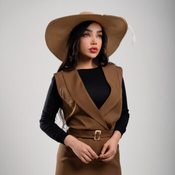 کلاه حصیری زنانه بزرگ پاپیون‌دار
