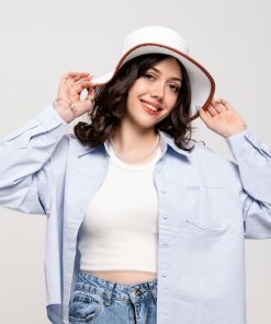 باکت حصیری زنانه سفید کمربنددار کد KO62 - Image 3
