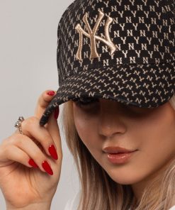 کلاه کتان زنانه مدل NY مشکی کد KO48