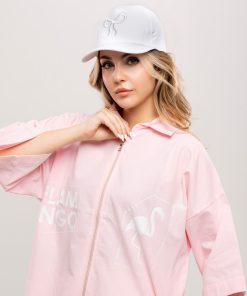 تیشرت زیپی زنانه کد T270 | چاپی لینن نخی با قواره باکسی اورسایز - Image 4