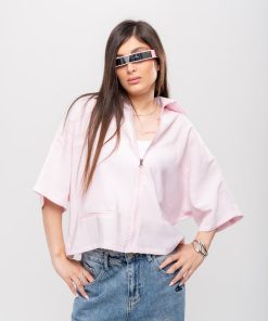 Alternative view of تیشرت کیمونو زنانه کد T271 | تمام زیپ سیلک ریزشی با قواره باکسی اورسایز