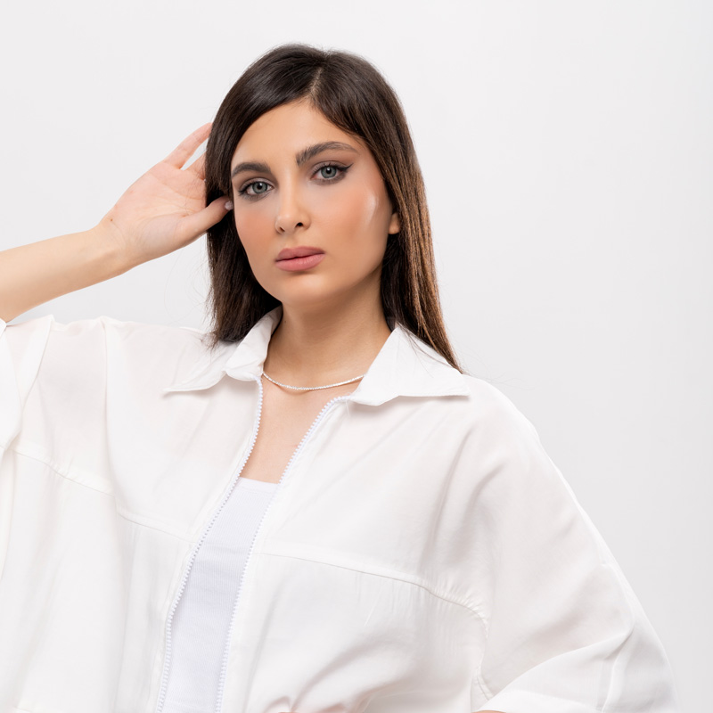 تیشرت کیمونو زنانه کد T271 | تمام زیپ سیلک ریزشی با قواره باکسی اورسایز - Image 4