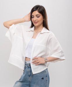 تیشرت کیمونو زنانه کد T271 | تمام زیپ سیلک ریزشی با قواره باکسی اورسایز - Image 5