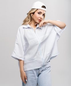 تیشرت کیمونو زنانه کد T271 | تمام زیپ سیلک ریزشی با قواره باکسی اورسایز - Image 7